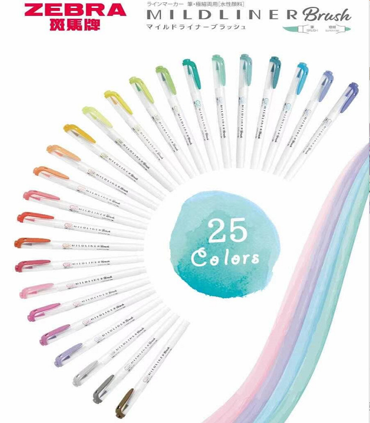 Zebra Pen Mildliner - 25 cores ZEBRA Mildliner Marcadores Marcadores