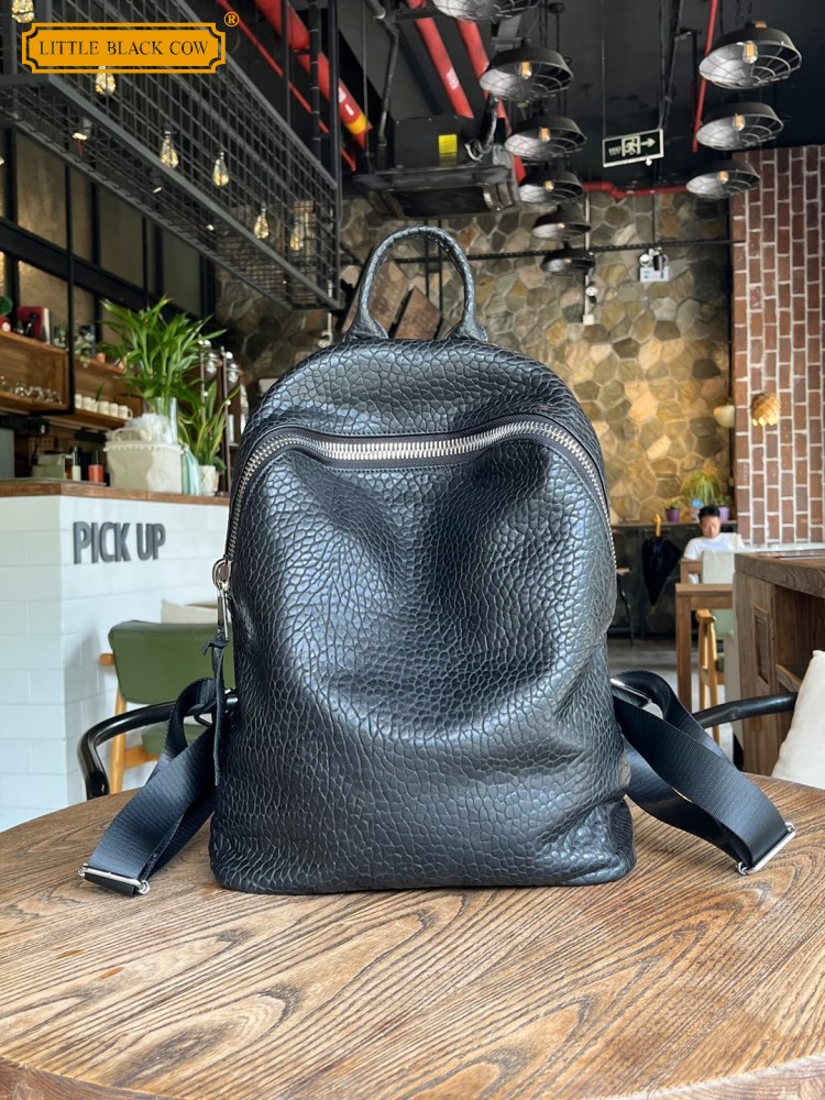 Leather Work Bag Mens - Mochila casual de pele de ovelha