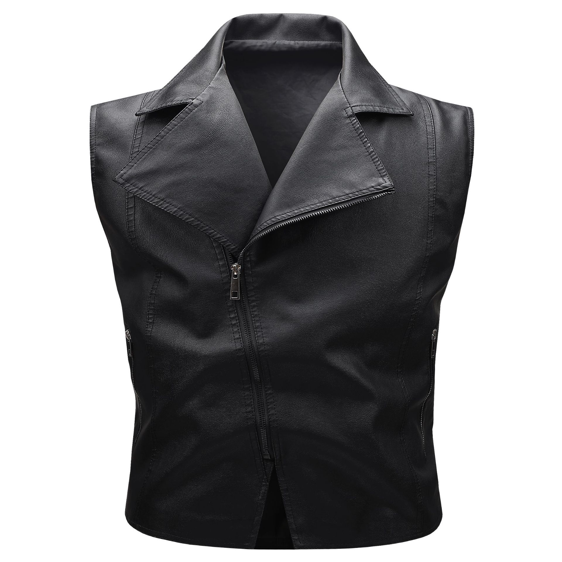 Leather Work Vest - Jaqueta de Primavera para Motocicleta /
