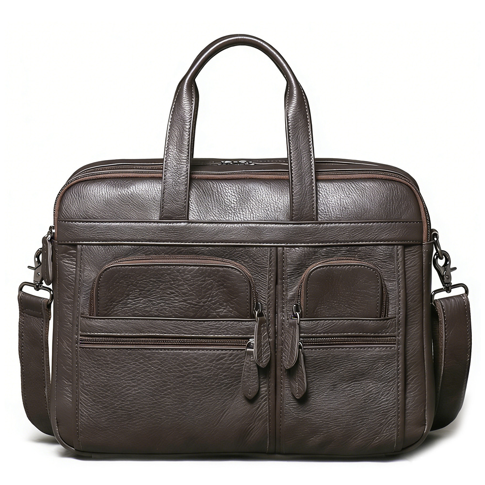 Leather Work Bag Mens - Pasta Executiva Masculina de Couro Genuíno,