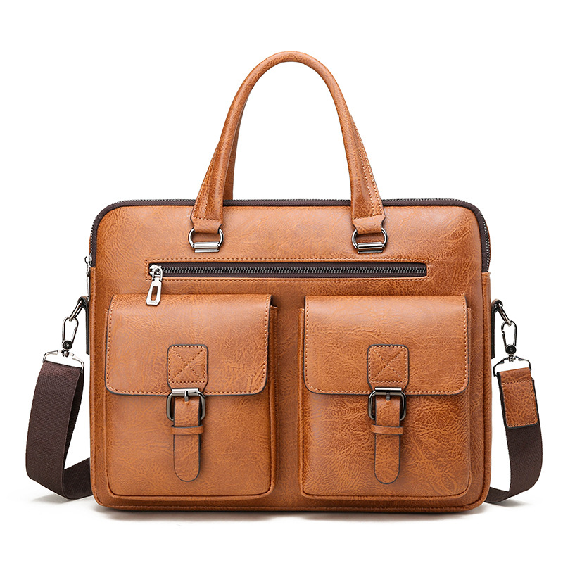 Leather Work Bag Mens - Marca de luxo homem maleta de