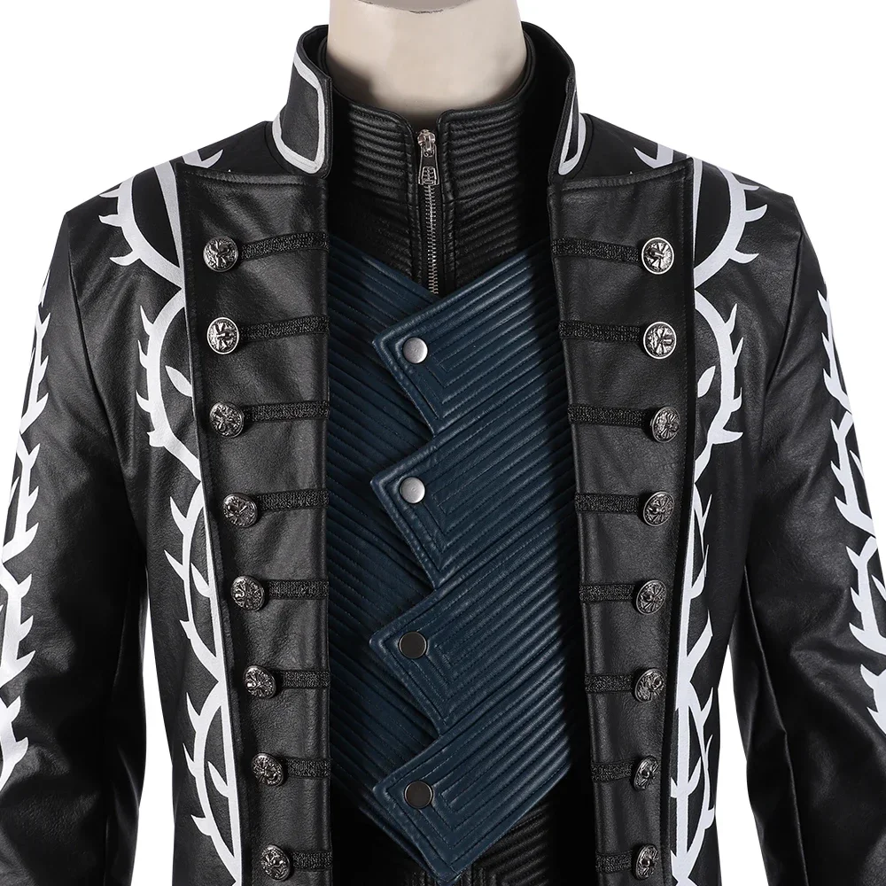 Leather Work Vest - Fantasia de Cosplay do Personagem Vergil