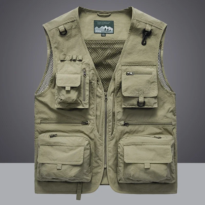 Leather Work Vest - Verão masculino descarga colete casaco casual