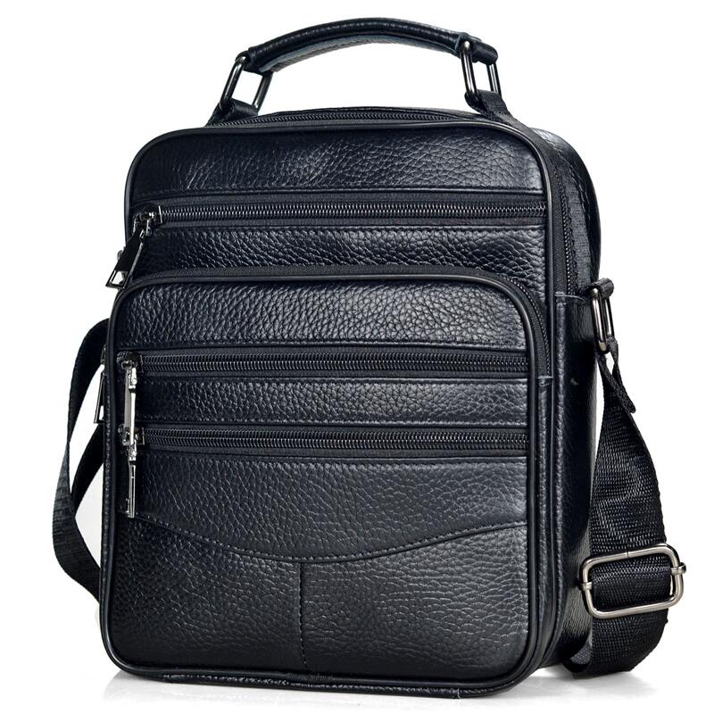Leather Work Bag Mens - Homens bolsas de couro genuíno masculino
