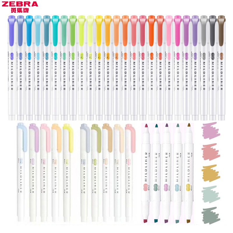 Zebra Pen Mildliner - 1/3 pçs zebra mildliner wkt7 canetas