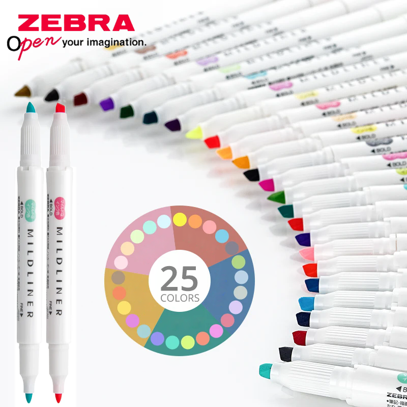 Zebra Pen Mildliner - Conjunto de Marcadores Hidrossolúveis ZEBRA Mildliner