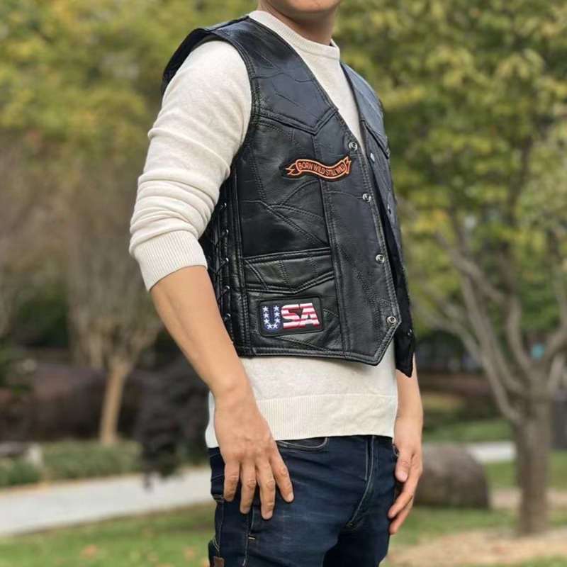 NOVO Colete Masculino de Couro - Leather Work Vest avaliação e preço