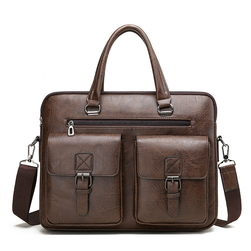 Marca de luxo homem maleta de  - Leather Work Bag Mens avaliação e preço