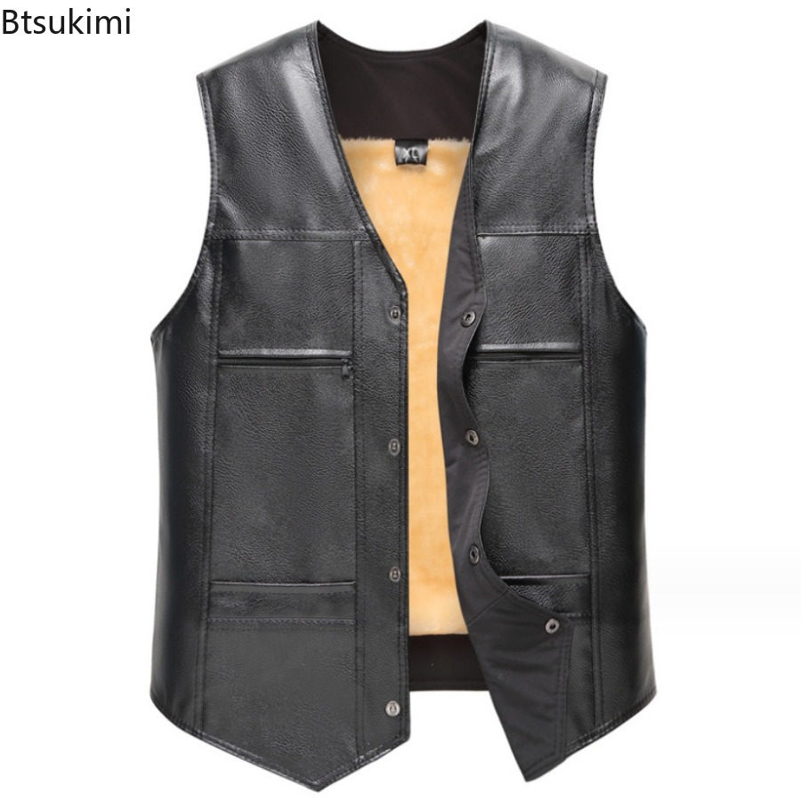 Outono inverno novo colete de  - Leather Work Vest avaliação e preço