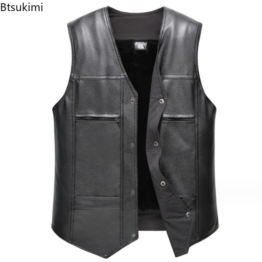 Outono inverno novo colete de  - Leather Work Vest avaliação e preço