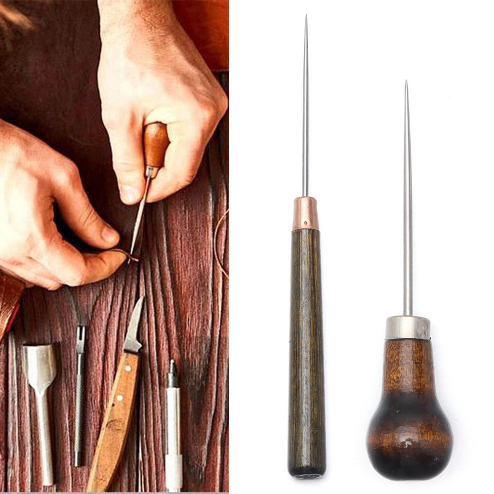 1pc costura awl alça de madeir - Leatherwork Awl avaliação e preço