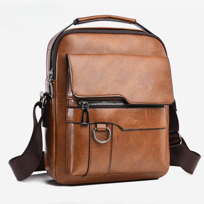 Bolsa de Ombro Casual Masculin - Leather Work Bag Mens avaliação e preço