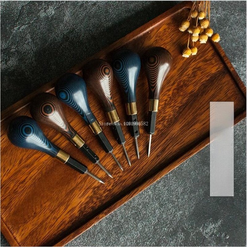 Couro perfurado ferramenta de  - Leatherwork Awl avaliação e preço