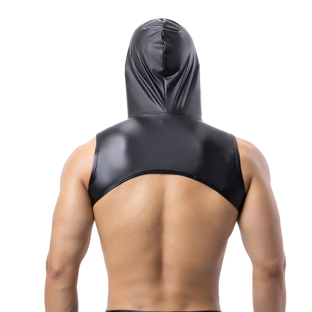 Homens de couro falso com capu - Leather Work Vest avaliação e preço
