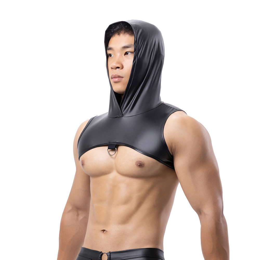 Homens de couro falso com capu - Leather Work Vest avaliação e preço