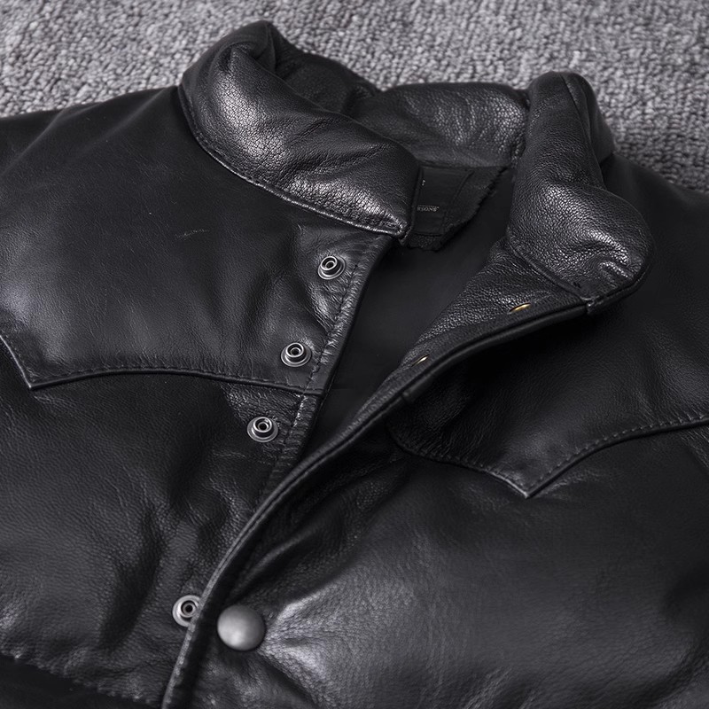 Jaqueta de couro masculina sli - Leather Work Vest avaliação e preço