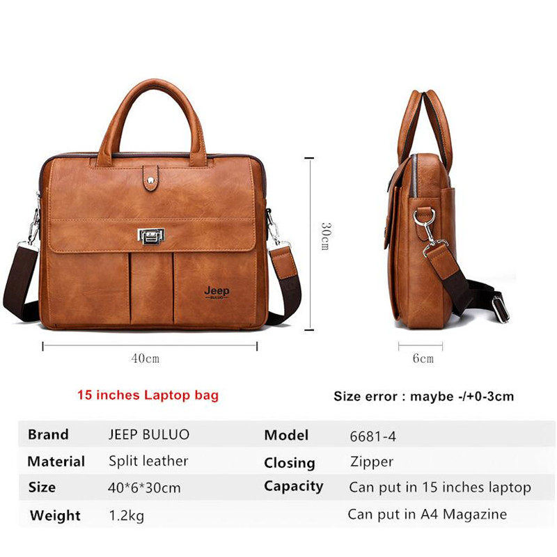 Bolsa de Couro Masculina Jeep  - Leather Work Bag Mens avaliação e preço