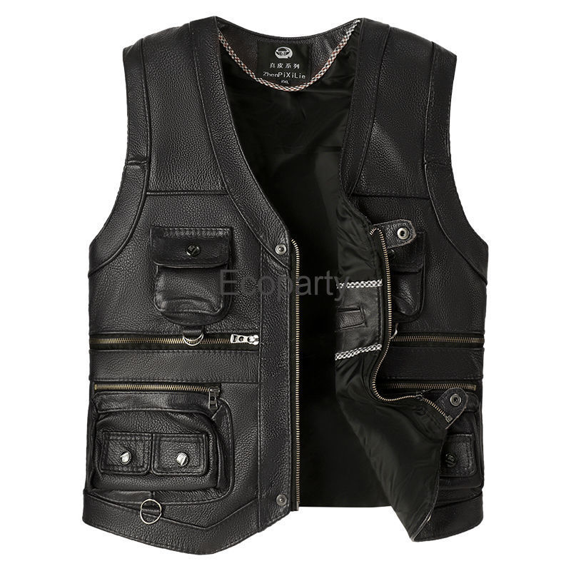 2024 outono inverno colete de  - Leather Work Vest avaliação e preço