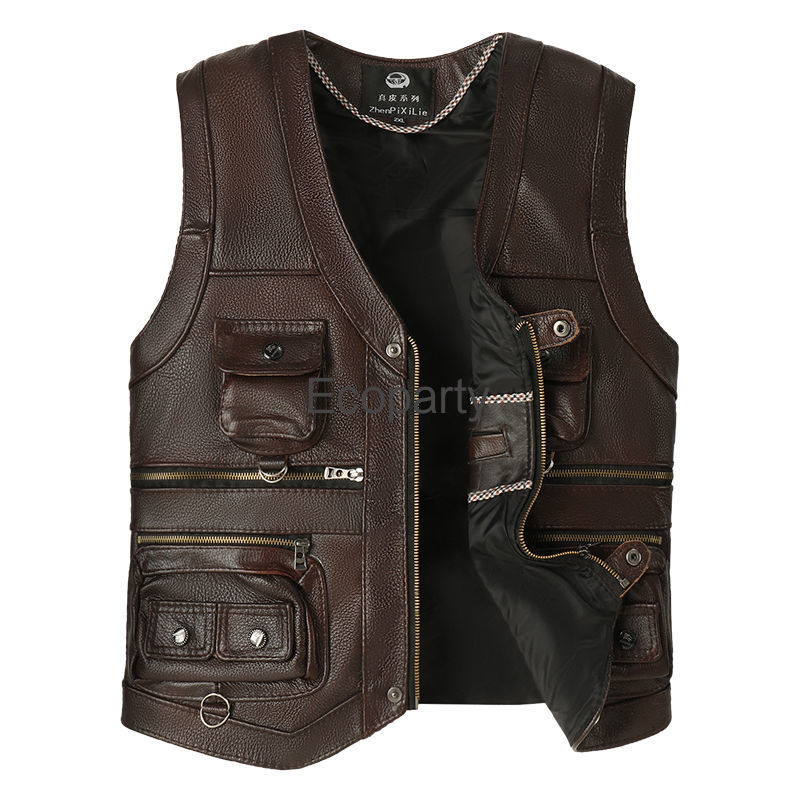 2024 outono inverno colete de  - Leather Work Vest avaliação e preço