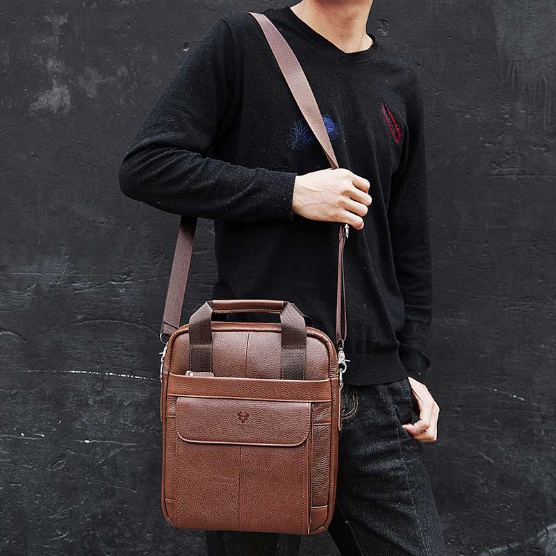 Bolsa de couro genuíno durável - Leather Work Bag Mens avaliação e preço
