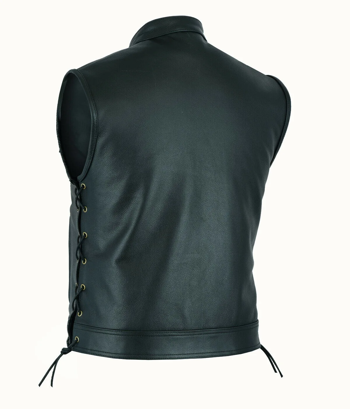 Colete de couro punk moda casu - Leather Work Vest avaliação e preço